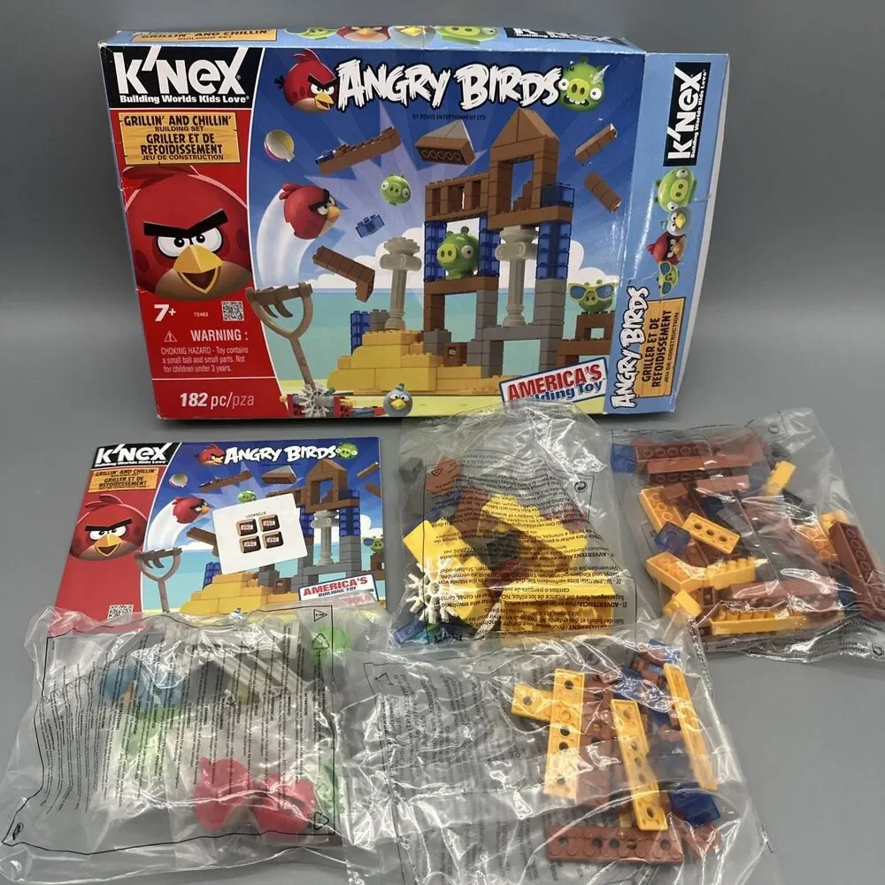 K'NEX Angry Birds Grillin And Chillin  182 PCS - Building Set - NEW Damaged Box